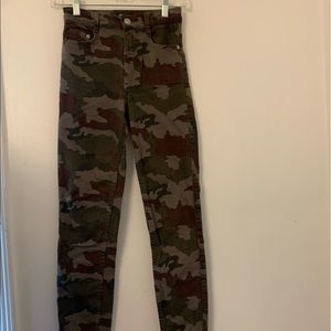Zara high rise camo skinny jeans